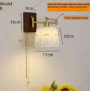 Axyaa Ceramic Rocker Wall Lamp LED New Retro Bedroom Decor Lighting