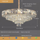 Axyaa Clear Crystal Chandelier: Nordic Luxury Hanging Lamp for Living Room and Dining Table