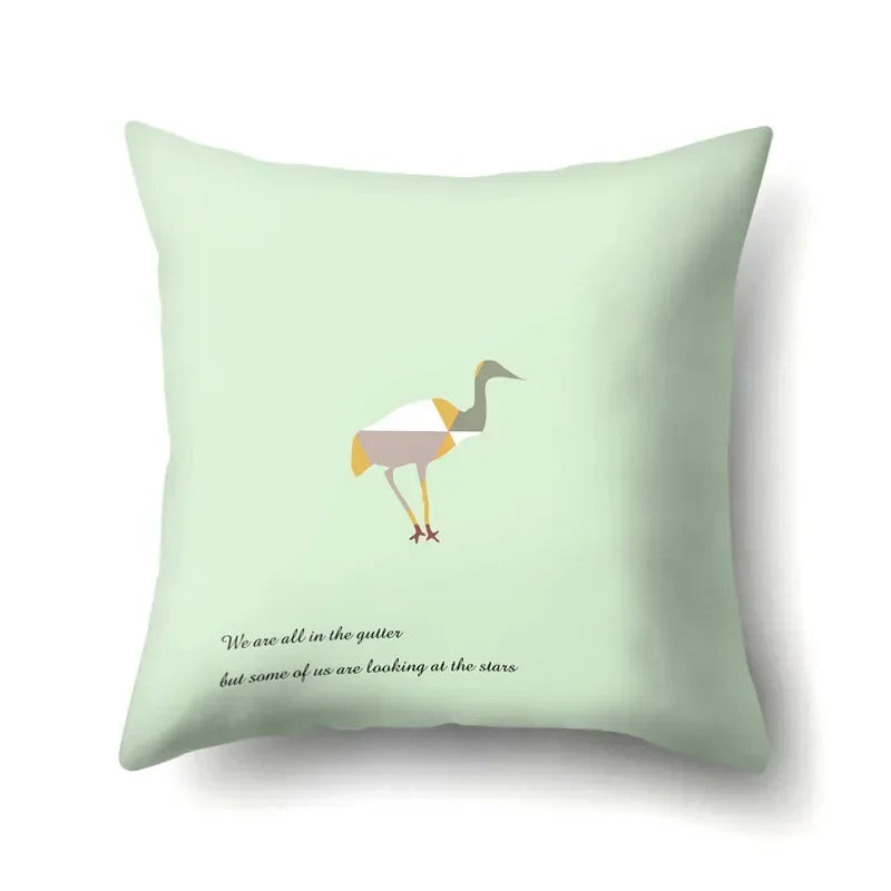 Axyaa Woodland Animal Cushion Cover: Bear Deer Pillow Case for Home Decor