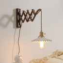 Axyaa Ceramic Walnut Wall Light Fixture Modern Style Bedroom Living Room Lamp