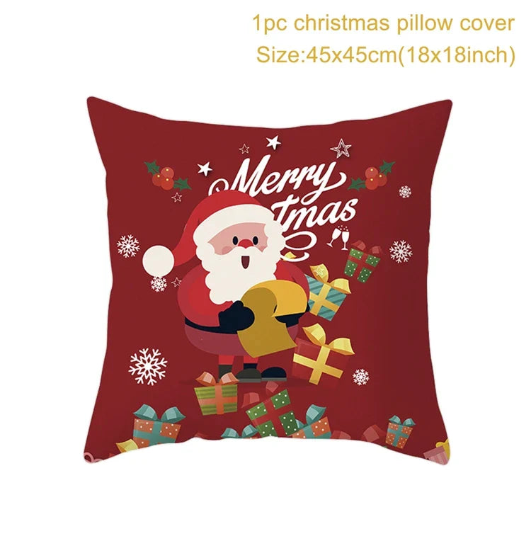 Axyaa Christmas Cushion Cover 2022: Merry Decorations, Navidad, Noel, Xmas Gifts, Happy New Year 2023