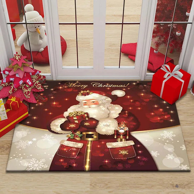 Axyaa Christmas New Year Entrance Door Mat Non-Slip Floor Decor