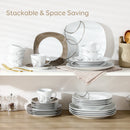 Axyaa 30-Piece Porcelain Ceramic Dinnerware Set with Plates, Cups, and Saucers