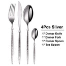 Axyaa Stainless Steel Cutlery Set - Hammer Handle Fork Spoon Dinner Utensils