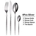 Axyaa Stainless Steel Cutlery Set - Hammer Handle Fork Spoon Mirror Dinner Kitchen Utensils
