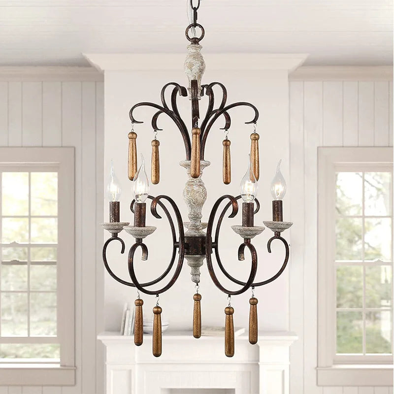 Axyaa Rural French Retro Chandelier for Home Decor