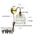 Axyaa Crystal Vintage LED Wall Lights Pull Chain Switch Stair Light Fixtures