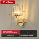 Axyaa Nordic Glass Wall Sconce Modern Lamp Black/Brass Bedside Entryway