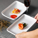 Axyaa White Melamine Dinner Plate Rectangular Western Steak Tray Restaurant Tableware