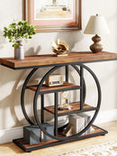 Axyaa 4-Tier Industrial Entryway Console Table for Living Room, Foyer, Hallway