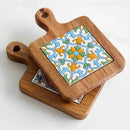 Axyaa Wooden Floral Kitchen Mat Set