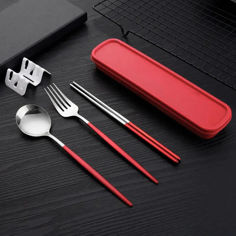 Axyaa Stainless Steel Portable Cutlery Set for Home, Picnics & Students – 3pcs