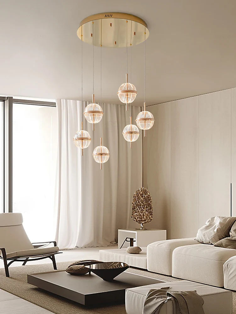 Axyaa Modern LED Circular Chandelier for Staircase and Living Room