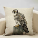 Axyaa Owl Linen Cushion Cover 45x45cm - Elegant Sofa Pillowcase for Any Occasion