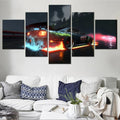 Night Drift Race in Japan Wall Art Set by Axyaa - 5-Piece Canvas Print for Home Decor