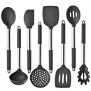 Axyaa 8-Piece Silicone Kitchen Utensil Set Stainless Steel Cooking Tools