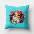 Axyaa Retro Cityscape Gramophone Guitar Drum Camera Print Cushion Cover