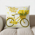 Axyaa Daisy-Patterned Throw Pillow Cover - Vibrant Cushion for Sofa, Bedroom, Car