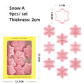 Axyaa Snowflake Cookie Cutter Set - 9Pcs Christmas Baking Tools & Pastry Molds