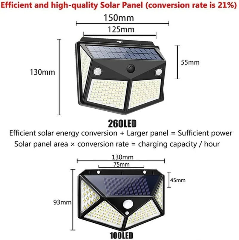 Axyaa Solar Wall Lights - Motion Sensor Outdoor Garden Lamp with PIR Technology