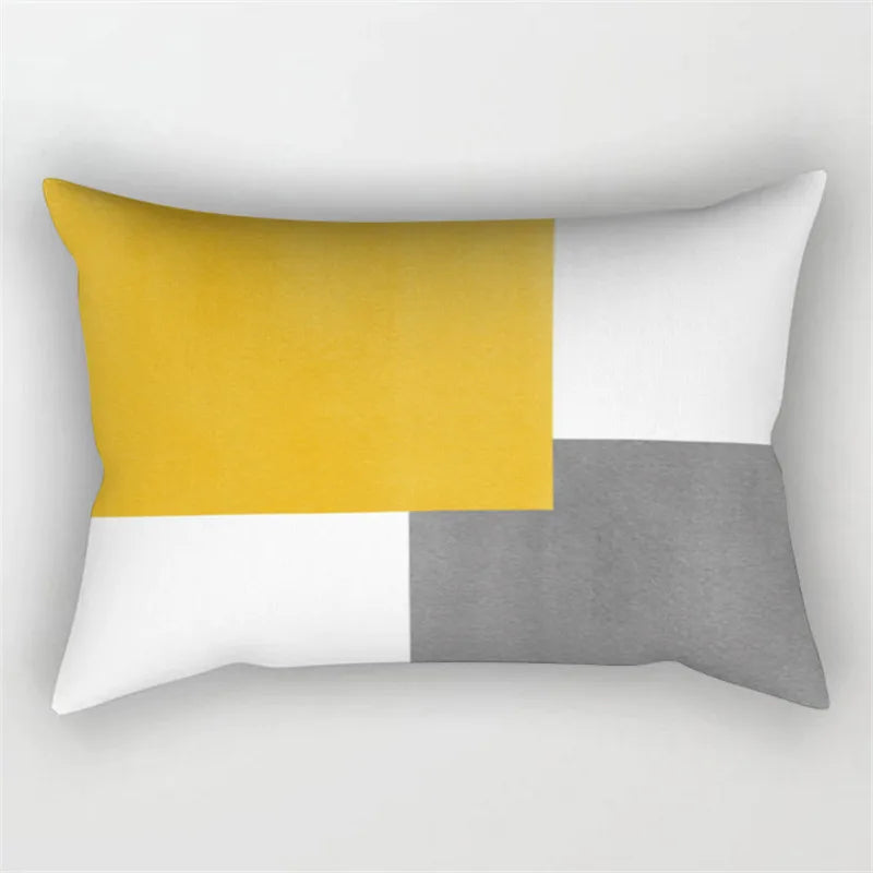 Yellow Geometric Cushion 30x50 Pillowcase for Living Room Sofa and Bed - Axyaa Home