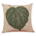 Axyaa Big Leaf Pattern Linen Pillowcase 45x45cm for Car Sofa Home Décor