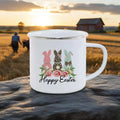 Axyaa Cute Rabbit Enamel Mug for Charming Breakfasts and Outdoor Adventure