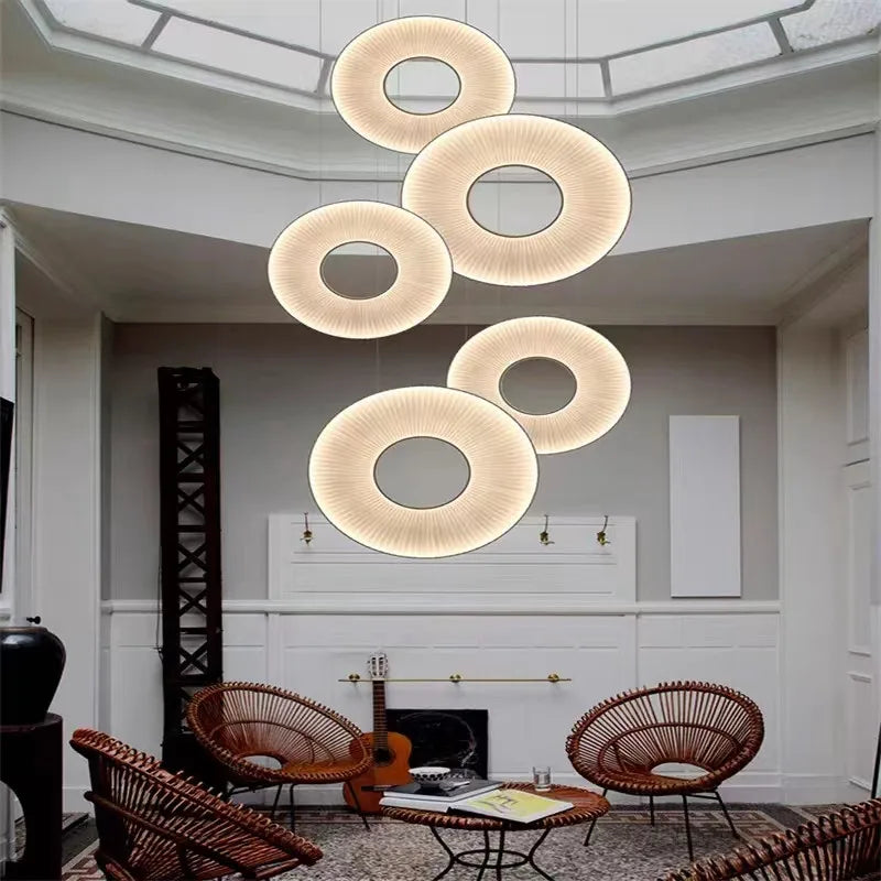 Axyaa White Fabric Pendant Lamp for Soft Room Decor