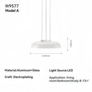 Axyaa White Glass Pendant Light: Modern Minimalist Hanging Ceiling Lighting