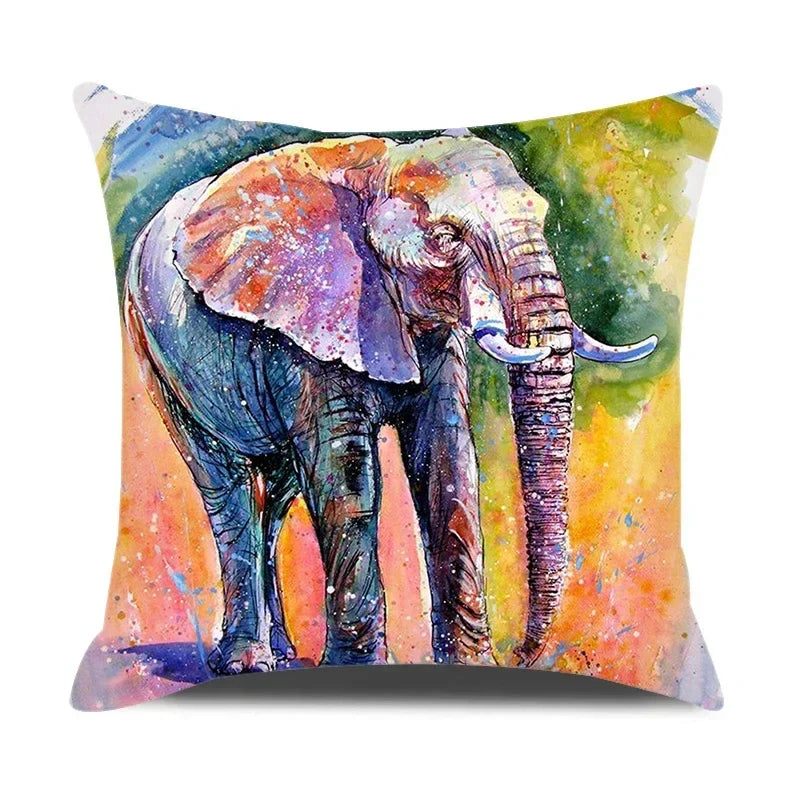 Axyaa Cartoon Animals Portrait Cushion Cover 45x45cm