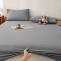 Axyaa Coarse Cotton Printed Fitted Sheet - Non-Slip Dust Cover Protector