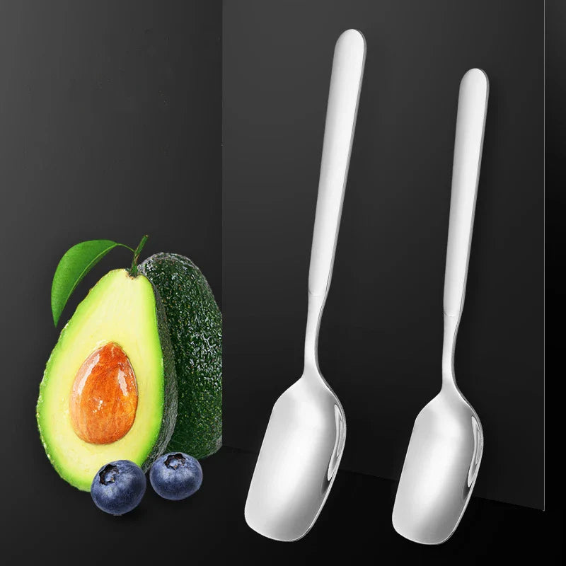 Axyaa Stainless Steel Square-headed Soup Ladle and Dining Spoon