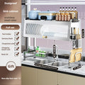 Stainless Steel Dish Drainer Rack by Axyaa: Organizer for Plates, Bowls, Utensils