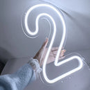 Axyaa LED Neon Digital Numbers Light Sign - 15-inch High, USB Powered