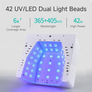 Axyaa High Power UV LED Nail Lamp: Fast Drying, 42 Beads, Rechargeable