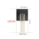 Axyaa Outdoor Crystal Wall Light IP65 Waterproof Sconce Luminaire