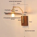 Axyaa Walnut Wood LED Wall Light Fixture Glass Pull Chain Switch