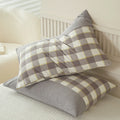 Axyaa Soft Cotton Pillowcase Chequer Grid Pattern 48x74cm Bedding Pillow Cover Set
