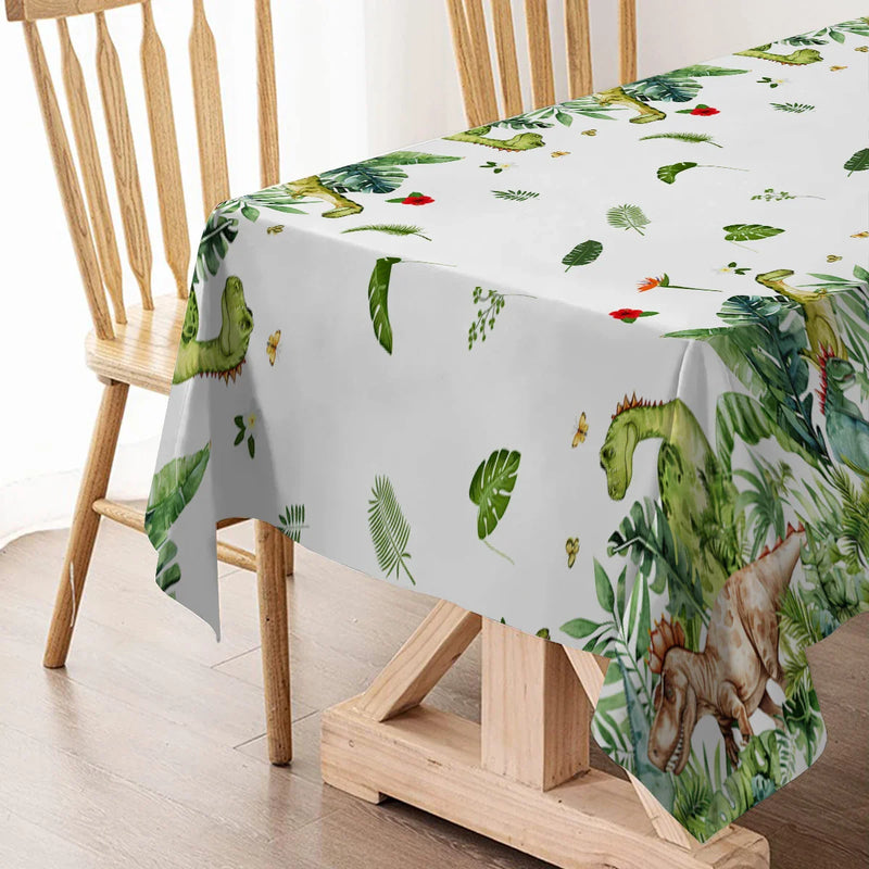 Axyaa Tropical Plant Dinosaur Table Runner for Rustic Dining Decor