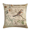 Axyaa Retro Bird Branch Linen Pillow Cover for Home Decor and Comfort