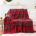 Axyaa Tartan Plaid Mohair Throw Blanket for Cozy Home Decor