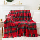 Axyaa Tartan Plaid Mohair Throw Blanket for Cozy Home Decor