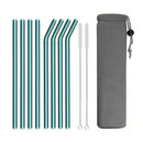 Axyaa Green Glass Straws - Reusable High Borosilicate Smoothie Cocktail Milkshake Straw