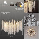 Axyaa Crystal Branch Chandelier - Modern & Elegant Lighting for Living Room & Restaurant