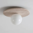 Retro Stone Art Round Wall Lamp by Axyaa - Cream Nordic Chandelier