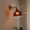 Axyaa Vintage Copper Glass Wall Sconce Indoor Bedside Light Fixture