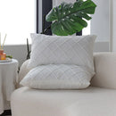 Axyaa White Velvet Cushion Cover - Soft Throw Pillowcase for Living Room Sofas