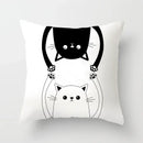 Axyaa Cat Sofa Pillow Cover - Cartoon Style Home Decor Pillowcase