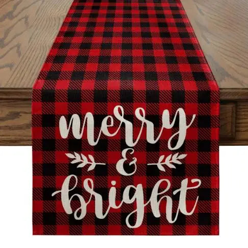 Christmas Tree Printed Table Runner by Axyaa: Festive Home Party Decor