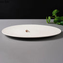 Axyaa White Ceramic Dinner Plate - Restaurant Dessert Sushi Molecular Cuisine Display Plate